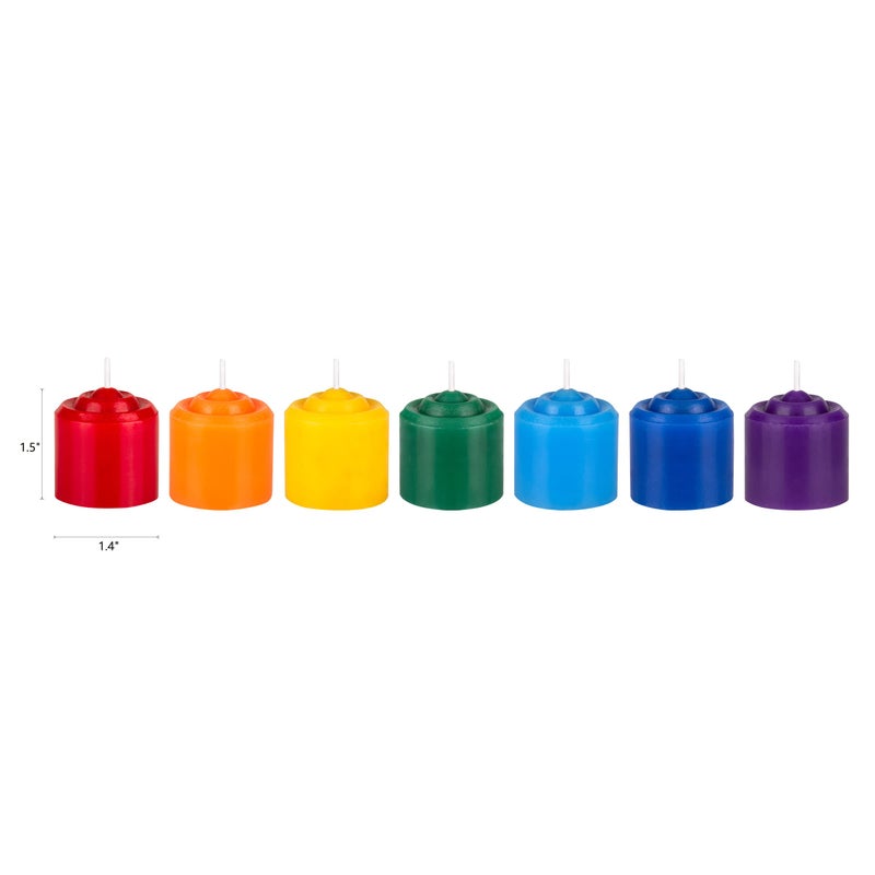 Mega Candles 7 pcs Unscented Chakra Votive Candles, Hand Poured Premium Wax Candle 10 Hours 1.38 Inch x 1.5 Inch, 100% Cotton Wick, Positive Healing Energy, Meditation, Relaxation, Reiki, Yoga - Image 2